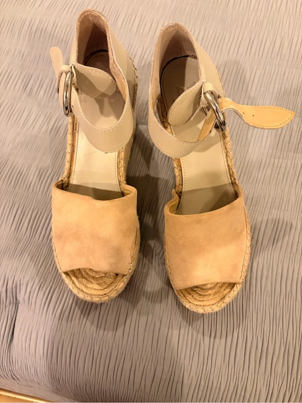 Marc fisher platform Espadrille Wedge Sandals in Beige